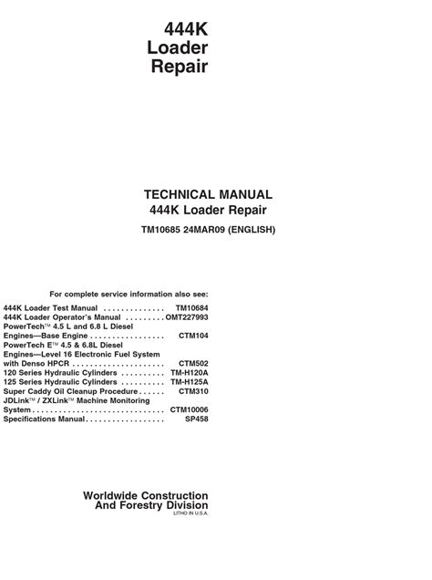 Worldwide Construction And Forestry Division 35D Technical 